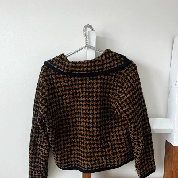 Brown & Black Houndstooth Zip Hoodie - Picture 4 of 4